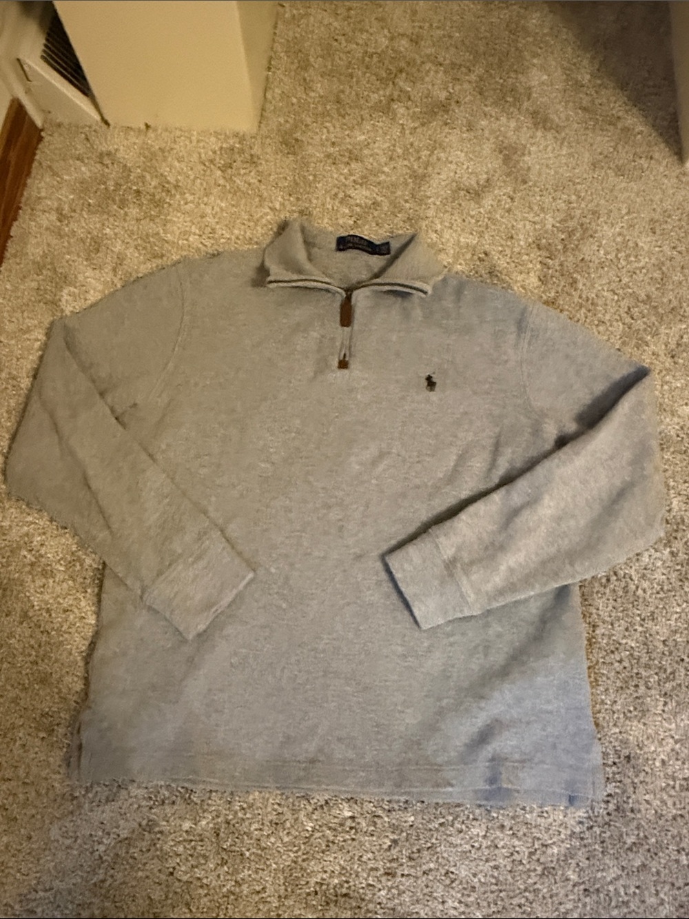 Vintage Polo Ralph Lauren Quarter Zip Pullover Sweater Mens small Gray